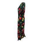 Melissa 90's black maxi dress with red, yellow & blue tulips flowers size 6. Photo 3