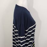J. Jill Navy Striped Sweater Size Small Preppy Striped Pullover Blue Photo 3