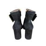 Louise et Cie  Babette Black Suede Leather Ankle Boots Gold Buckle Women's 9 Heel Photo 3
