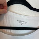 Athleta Essence Women's L White Semi Fit Long Sleeve Top Style 384298 Work Out Photo 2