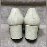 AGL Croc Embossed Off White Block Heel Leather Pumps Women’s 7 Formal Elegant Photo 11