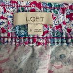 Loft  Floral Button Pull-on Midi Skirt Women’s size Medium Pink Blue Green colors Photo 3