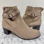 Ecco Classic Boots Size 10US Taupe Leather Suede Block Heel Booties Photo 0