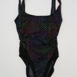 One Piece Vintage 80s Rainbow Polka Dot Swimsuit Photo 3