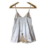ABS Allen Schwartz Victorian Babydoll Cami Top Satin White Coquette Lace Bow Fairycore Y2K Sz M Photo 1