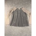 Sundance  Raglan Thermal Silk Blouse Womens Large Neutral Flowy Relaxed Travel XS Photo 3