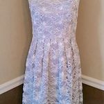 Silver & Ivory Floral Lace & Sequins Cocktail Party ModCloth Dress by Decode 1.8 Size 6 Photo 1