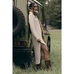 Anthropologie By Long Sleeve Sweater Midi Dress Cream Size S Photo 1