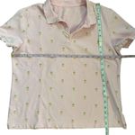 Lands' End 10/12 Pink Pineapple Print Polo Shirt Preppy Beach Womens Medium Photo 2