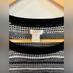 J.Crew Factory 100% Cotton Crew Neck Sweater Women's M Black & Cream Stripped Size M Photo 2