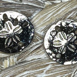 Monet Silver Tone Sand Dollar Stud Earrings Photo 0