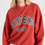 ANINE BING  Sport Red Jaci Sweatshirt Pullover Photo 0