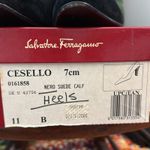 Salvatore Ferragamo  Black Suede Cesello Heels Shoes Photo 7