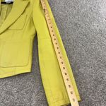 Spiegel Womens Size 6 Yellow Leather Blazer Jacket Pockets Buttons Workwear Chic Photo 3