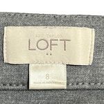 Loft SIZE 8 Gray Jersey Knit Black Stripe Side Zip A-Line Short Skirt Photo 3