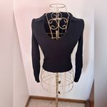 Abercrombie & Fitch Abercrombie black rib v neck collared sweater size small Photo 7