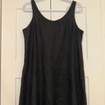 Eileen Fisher  100% Irish‎ Linen bustle hem Dress Sleeveless Black Petite Size PL Photo 9
