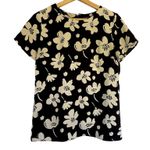 Ann Taylor navy and white short sleeved summer shirt women's size small top Photo 0