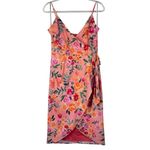 Lovers + Friends  Revolve Orchid Dress Sunset Floral Faux Wrap‎ Cocktail Medium M Photo 2
