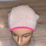 Beige & pink knit winter beanie Photo 1