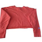 Champion Women's Orange Cropped Crewneck Sweatshirt Size Large Photo 2
