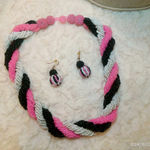 Nordstrom Tricolor Braided Seedbead Necklace (A63) Photo 3