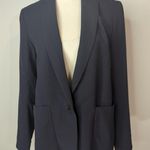Theory  Navy Single‎ Breasted One Button Blazer Corpcore Office Corporate Size 4 Photo 0