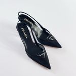 Prada  Women’s Mesh Slingback Pump Heels Black Nero Size 6 Photo 4