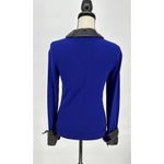 Alilly Women’s Merino Wool Blend Collared Long Sleeve Top Small Blue Pullover Photo 5
