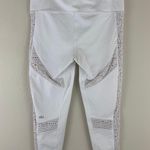 Alo Yoga White Nude Mesh High Waisted Charm Cutout Lazer Cut Capri Leggings Photo 8