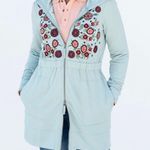 Evy’s Tree NWT Evy's Tree Women’s Anne-Marie Embroidered Hoodie in Dusty Blue Size Small Photo 0