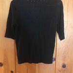 DKNY NEW!  black shirt %100 tussah silk short sleeve open front Photo 6