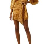 4si3nna Alora Shimmer Polka Dot Minidress In Gold and Black size S NWOT Photo 2