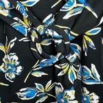 ZARA  Floral The Gia Dress Belted Button Front Sz M Blue & Black Photo 4