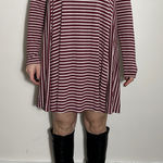 Old Navy  Red White Striped Longsleeve Mini Dress Size Medium Photo 0