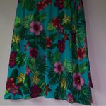 Susan Graver  QVC Size L Liquid Knit Faux Wrap Dress in Green Tropical Photo 4