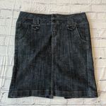 Boom Boom Jeans Grey Mini Denim Skirt Jean Dark Wash Low Rise Women’s M Preppy Photo 1