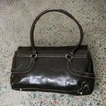 Saks 5th Avenue Italian Leather Vintage Saks Fifth Avenue Black Leather Handbag Purse Italian Leather Shoulder Bag Several Pockets & Feet On Bottom Photo 1