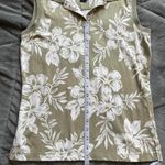 Havana Jack's Cafe Green and White Hawaiian Floral Tank Top Polo Shirt Sz Small Photo 7