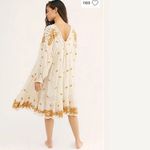 Free People  Lavender Fields Embroidered Trapeze Dress size medium Cream Photo 1