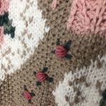 Vintage 1990’s white with pink rose floral sweater Size M Photo 7