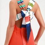 Lulus Orange Red Shift Dress With Multi Photo 1