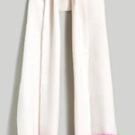 Madewell NWT Contrast-Fringe Knit Scarf Nouveau Pink White Photo 0