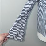 Madewell  Bell Sleeve Button Down Blue Striped Shirt Women's XS Photo 3