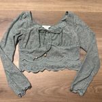 boho green longsleeve cropped Photo 0