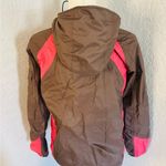 Columbia Omni - Tech Packable Wind/Rain Hooded Jacket Medium Brown/Pink PREOWNED Photo 6