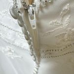 Galina Womens Satin Tulle Wedding Dress Strapless Button Back 12 White Photo 9