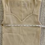 ZARA Boom Boom Jeans Cream Sweetheart Neckline Ribbed Minimalist Tank Top Medium Photo 3
