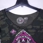 Affliction  T Shirt Womens Small Green Camo Studded American Customs Photo 1
