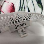 JODIFL white pink floral bell sleeve tiered mini dress size small Photo 4